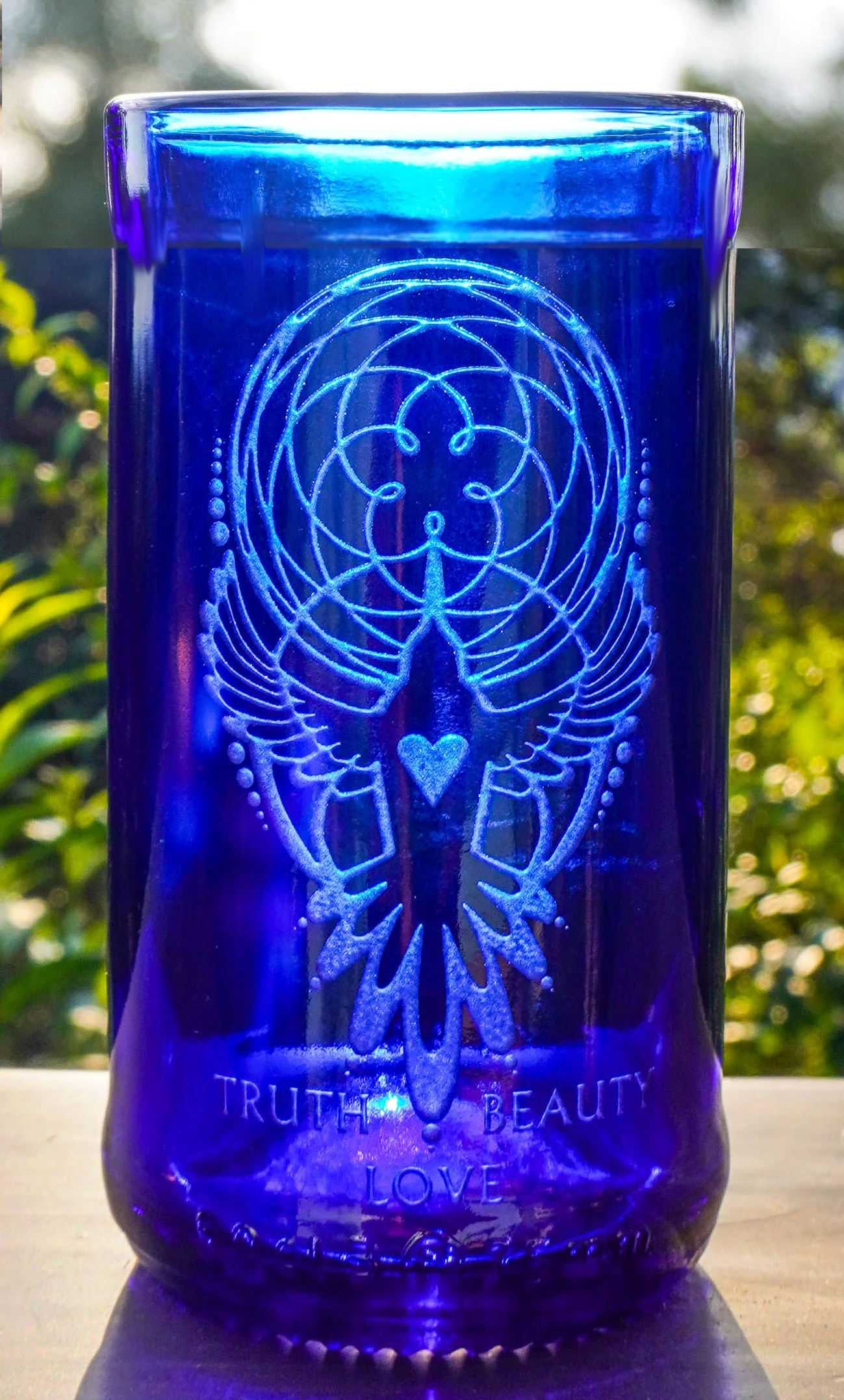 Cobalt Blue Glassware UPcycled & Sandblasted - Image 18