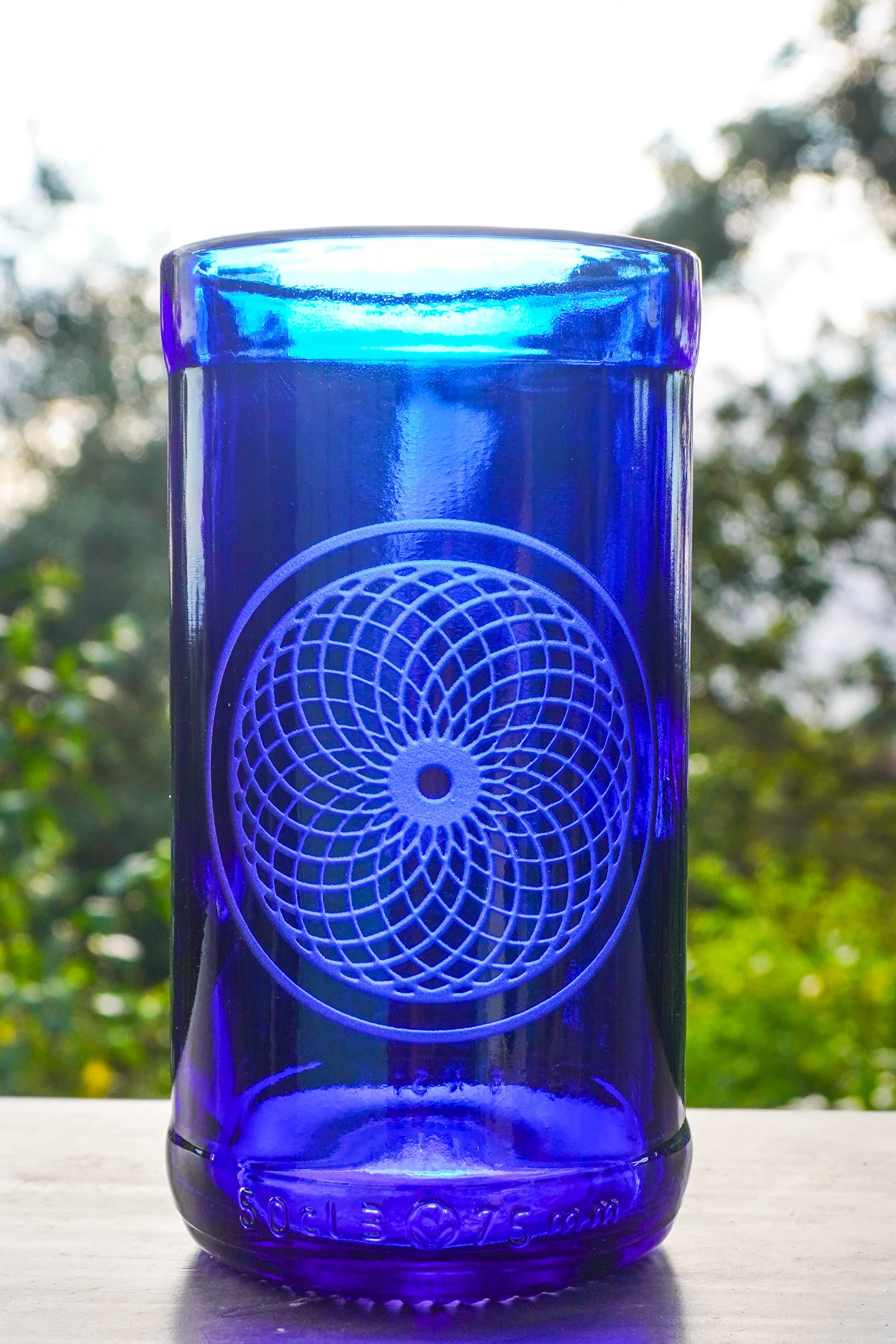 Cobalt Blue Glassware UPcycled & Sandblasted - Image 21