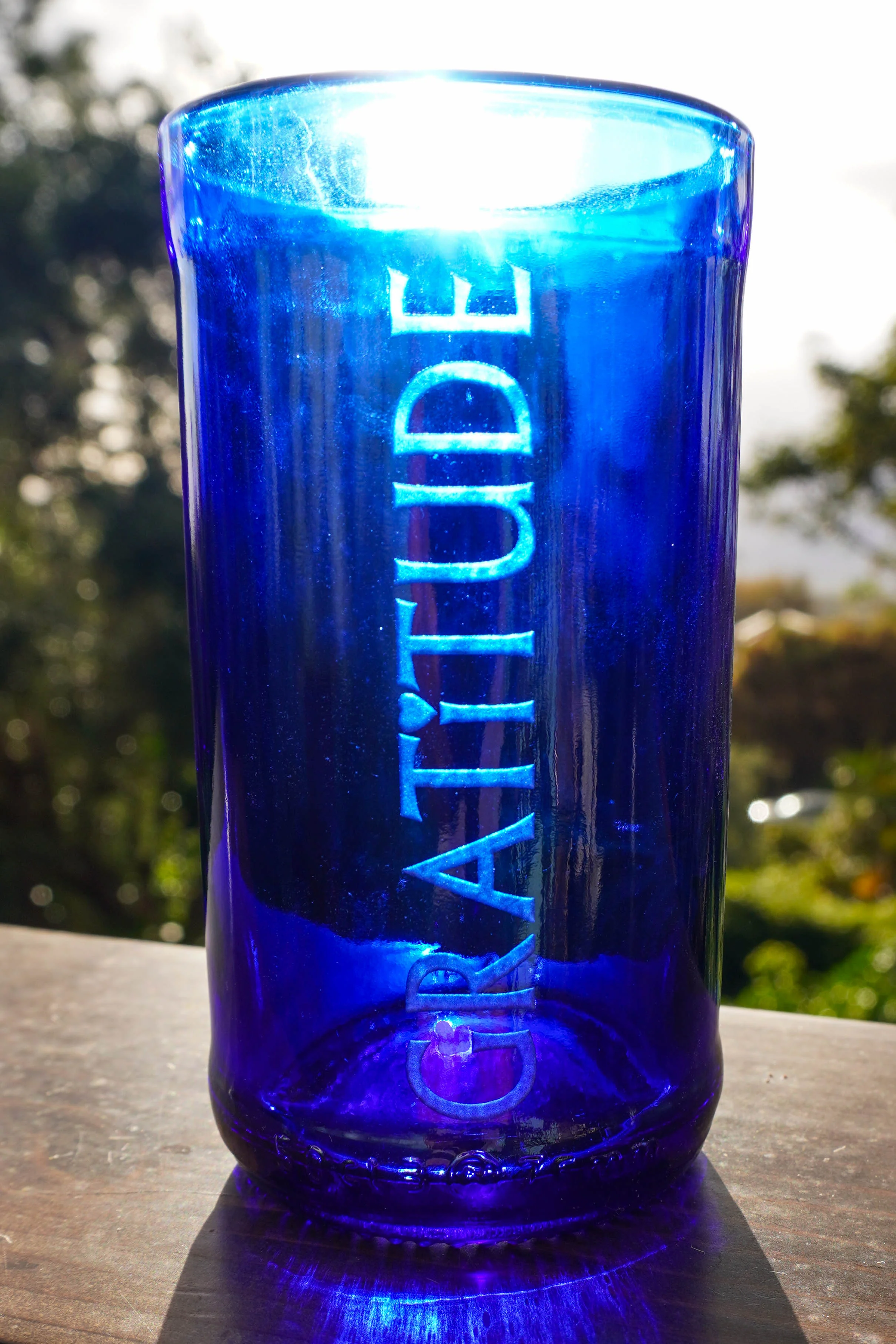 Cobalt Blue Glassware UPcycled & Sandblasted - Image 5