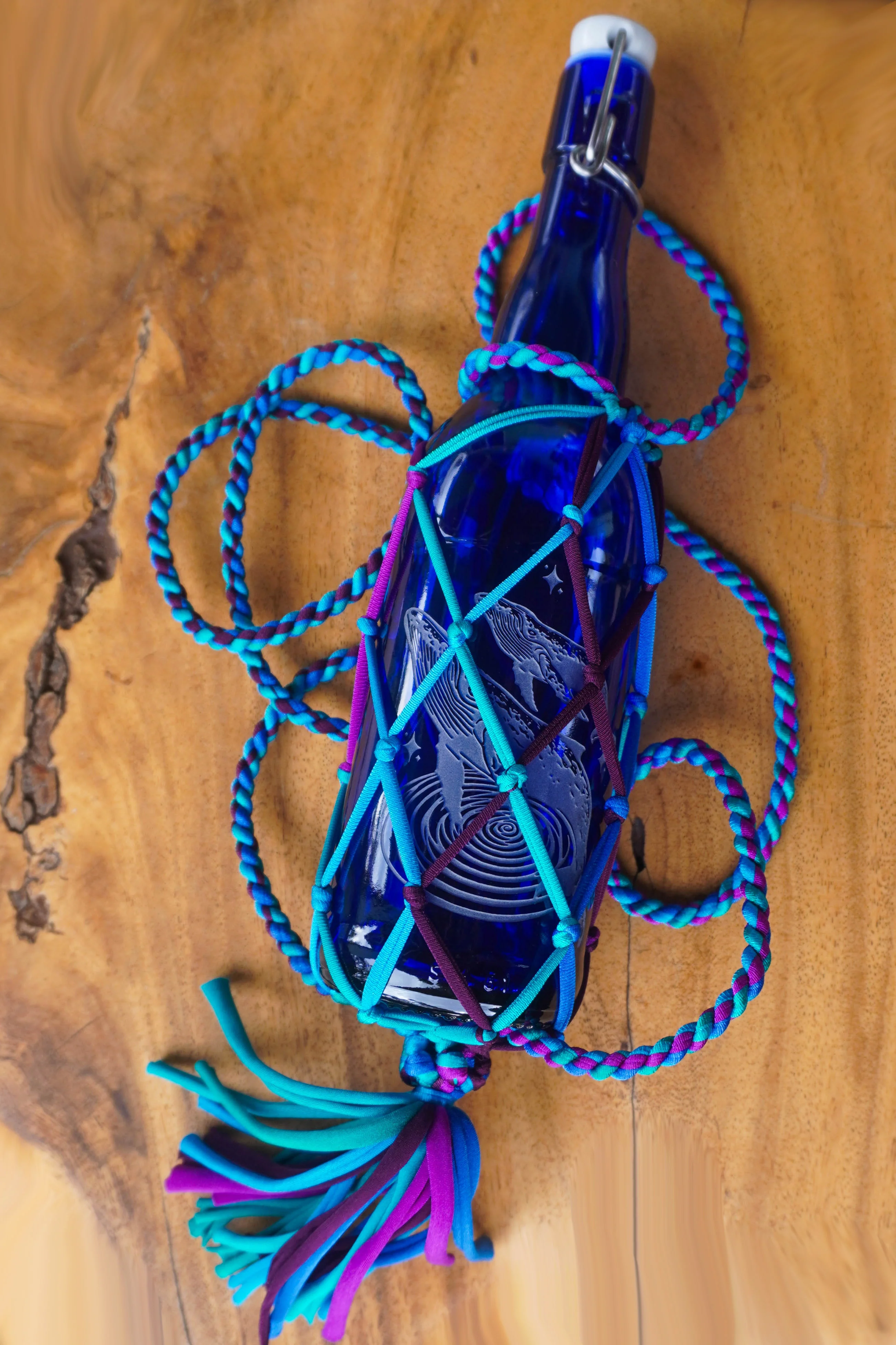 String Bottle Holder ~ BackPack w/Tassel - Image 15