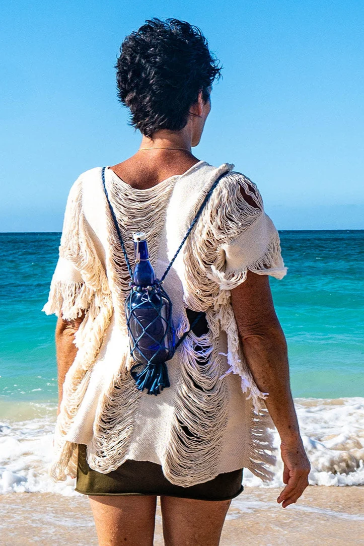 String Bottle Holder ~ BackPack w/Tassel - Image 6